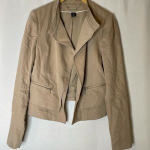 White House Black Market Women's Tan Short Jacket Size 14 100% Lyocell